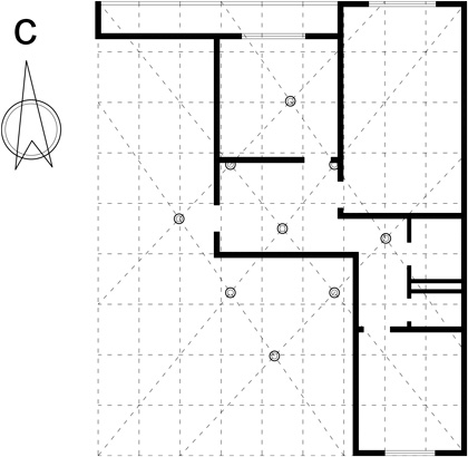 Нижче показаний приклад реальної квартири зі складною геометрією плану: